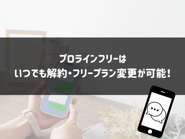 プロラインフリーはいつでも解約・フリープラン変更が可能